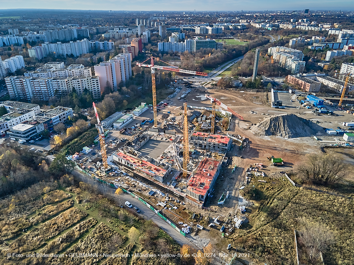 19.11.2021 - Luftbilder von der Baustelle Alexisquartier und Pandion Verde in Neuperlach